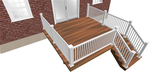 Decks NJ .com composite deck with white vinyl railing special
