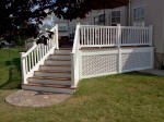 Decks NJ Flared Staircase with Lattice Skirting